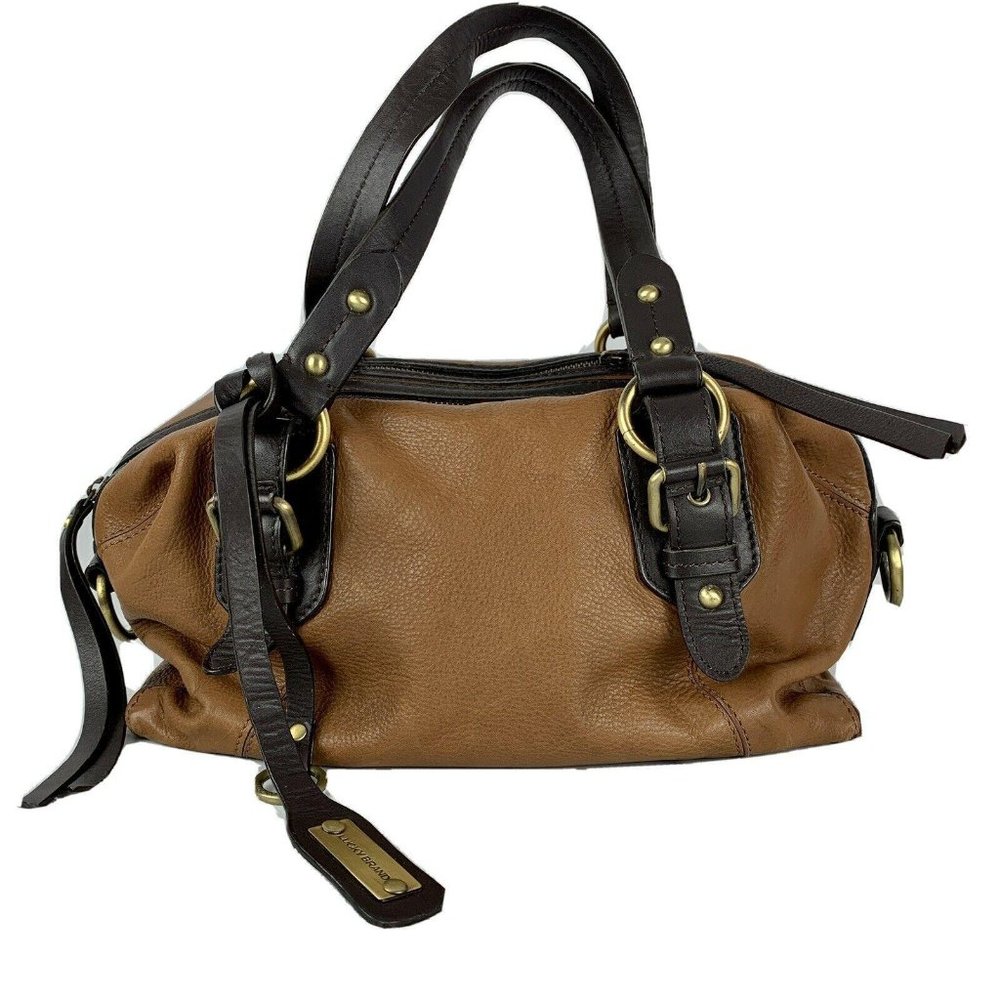 Lucky Brand Slouchy Satchel Caramel Brown Leather